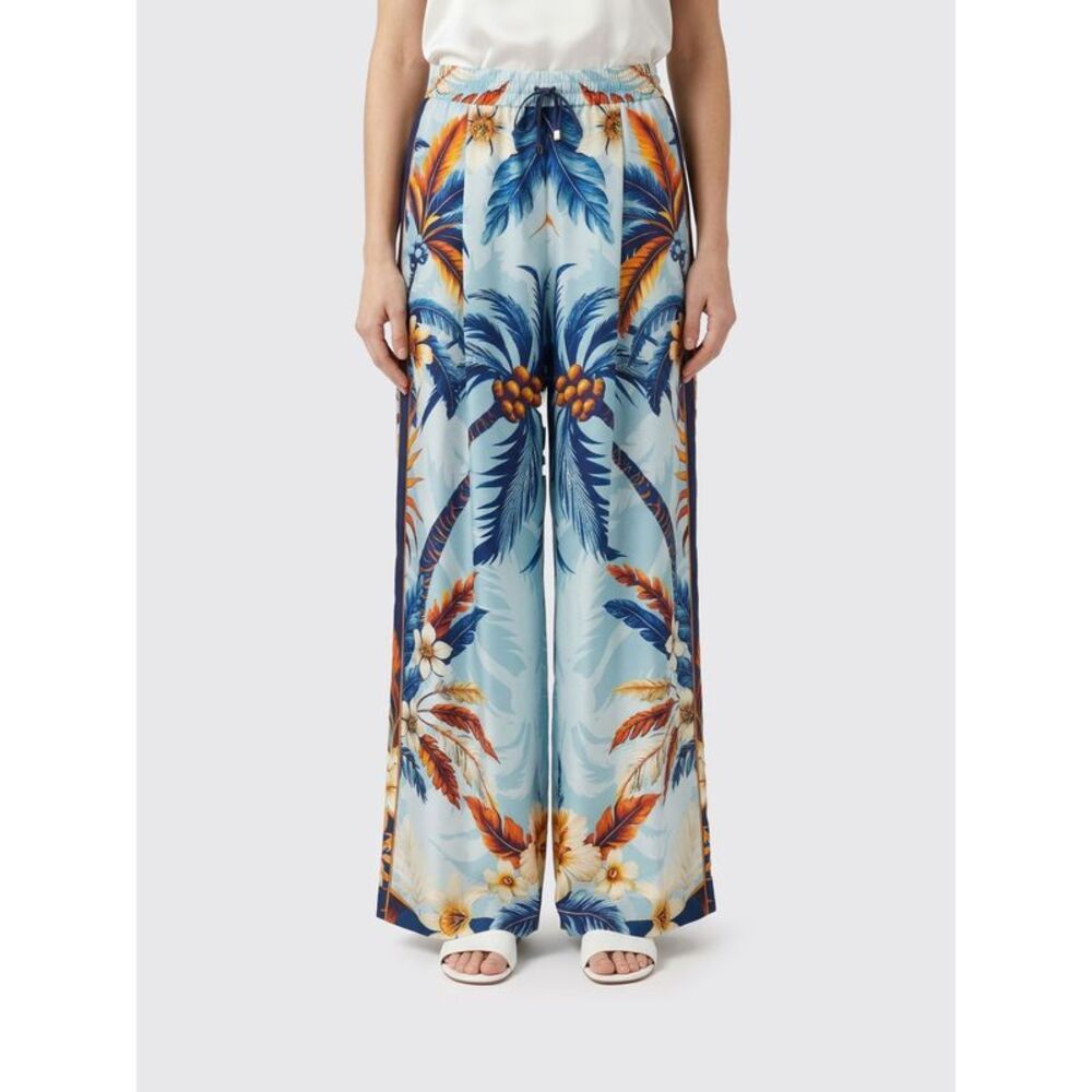 Tropical Print Silk Palazzo Trousers F.R.S. For Restless Sleepers